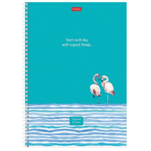 Тетрадь общая Hatber, А4, 80 листов в линейку, картон, на спирали, ассорти