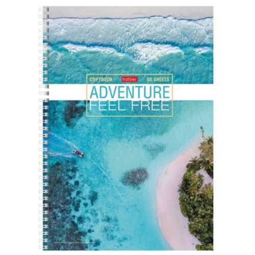 Тетрадь общая Hatber, А4, 80 листов в линейку, картон, на спирали, ассорти