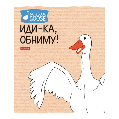 Тетрадь общая Hatber "Гусь веселюсь", А5, 48 листов в клетку, картон, на скрепке, ассорти