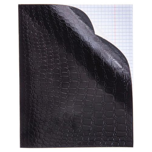 Тетрадь общая Hatber "Metallic Croco", А5, 48 листов в клетку, обложка бумвинил, на скрепке, черный