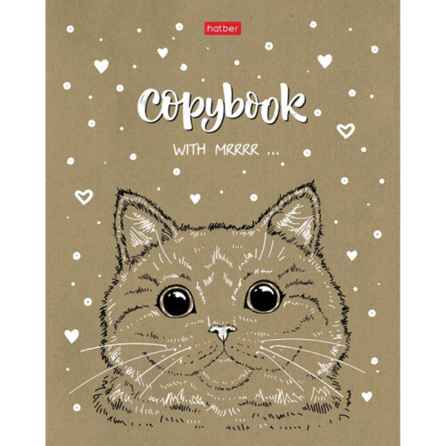 Тетрадь общая Hatber "Милые зверьки", А5, 48 листов в клетку, крафт-картон, на скрепке, ассорти