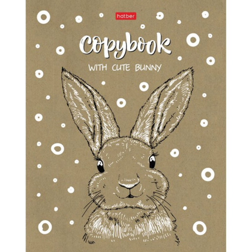 Тетрадь общая Hatber "Милые зверьки", А5, 48 листов в клетку, крафт-картон, на скрепке, ассорти