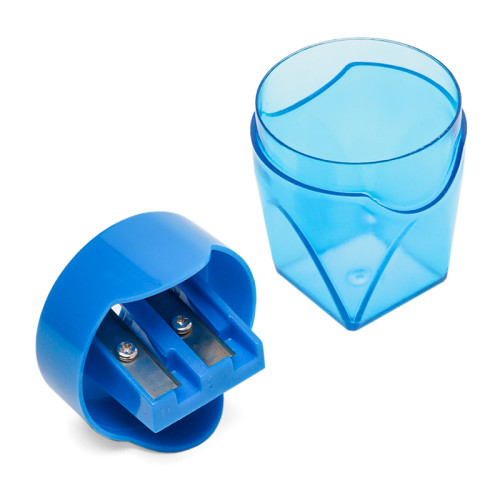 Точилка DELI "Bali" пластиковая, 2 отверстия, с контейнером, ассорти