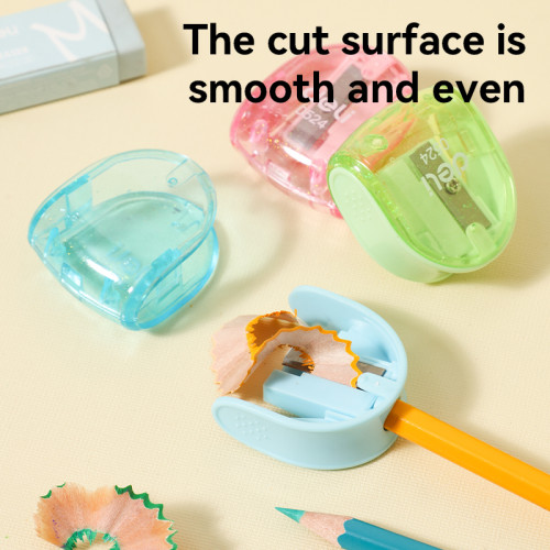 Точилка DELI "Comiko" 0524, пластиковая, 1 отверстие, с контейнером, ассорти