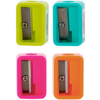 Точилка DELI "i Select" пластиковая, 1 отделение, ассорти