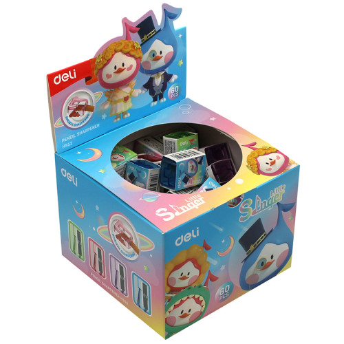 Точилка DELI "Little Singer" пластиковая, 1 отверстие, ассорти