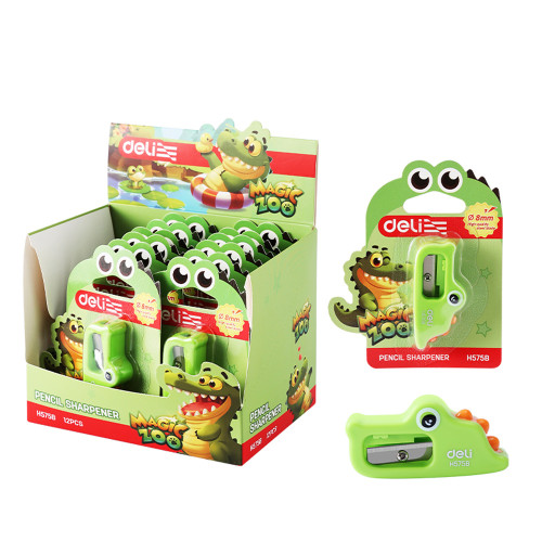 Точилка DELI "Magic Zoo" дракон, пластиковая, 1 отверстие, зеленая