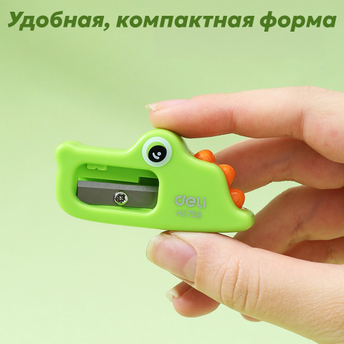Точилка DELI "Magic Zoo" дракон, пластиковая, 1 отверстие, зеленая