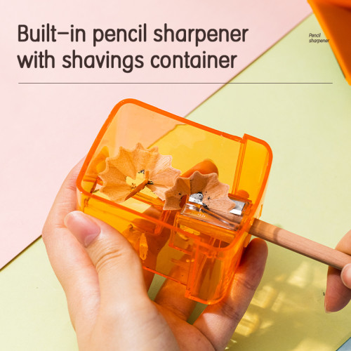 Точилка DELI "RIO" механическая, 1 отверстие, с контейнером, ассорти