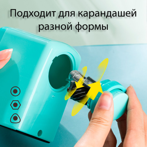 Точилка DELI "RIO" механическая, 1 отверстие, с контейнером, ассорти