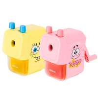 Точилка DELI "SpongeBob" механическая, 1 отверстие, с контейнером, ассорти