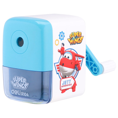Точилка DELI "Super Wings" механическая, с контейнером, ассорти
