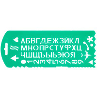Трафарет букв и цифр СТАММ, пластиковый, зеленый