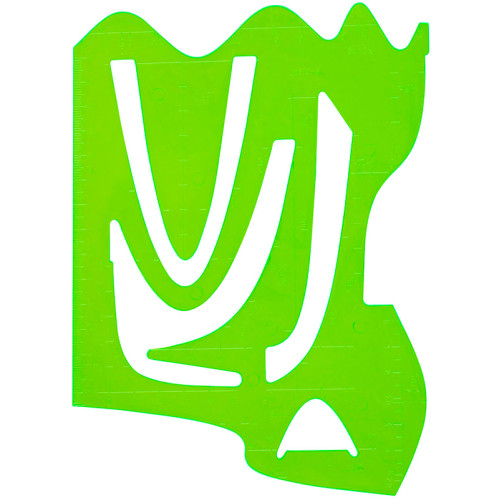 Трафарет графиков функций СТАММ, пластиковый, зеленый