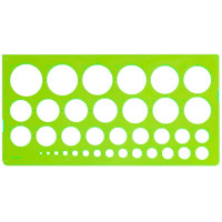 Трафарет окружностей СТАММ 1-36 мм, пластиковый, зеленый