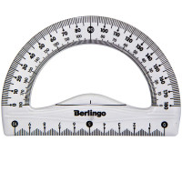Транспортир Berlingo "Spike" (180 градусов, 10 см), прозрачный
