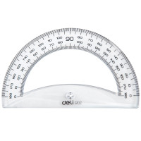 Транспортир Deli "Pioneer" (180 градусов, 12 см), прозрачный