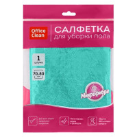 Тряпка-салфетка для пола OfficeClean "Премиум", 70х80 см, микрофибра, зеленая