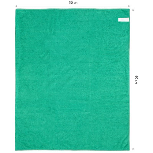 Тряпка-салфетка для пола Vega, 50х60 см, микрофибра, зеленая