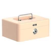 Ящик для денег DELI, 90х200х160 мм, 0,9 кг, сталь, бежевый