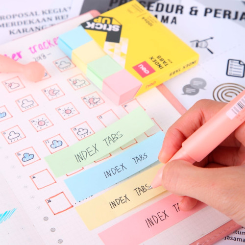 Закладки клейкие DELI 76 х 19 мм, бумажные, пастель, 4 цв х 100 листов