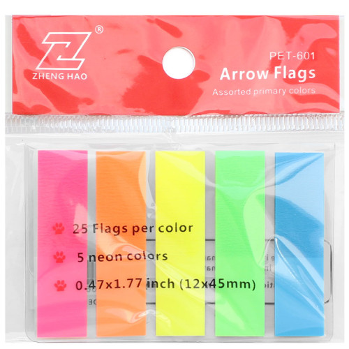 Закладки клейкие KUVERT "Sticky", 12 х 45 мм, пластиковые, 5 цв. х 25 листов