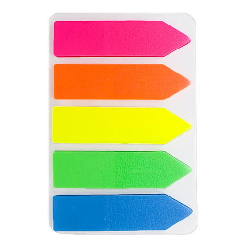 Закладки клейкие KUVERT "Sticky", 12 х 45 мм, стрелки, пластиковые,  5 цв х 25 листов