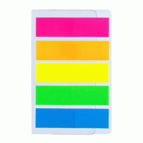 Закладки клейкие "Sticky", 12 х 45 мм, пластиковые, 5 цв. х 25 листов