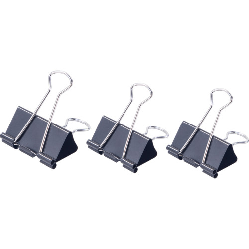 Зажимы для бумаг DELI,  41 мм, черные, (12 шт.)