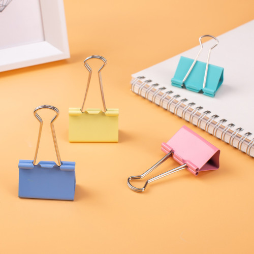 Зажимы для бумаг DELI "RIO", 41 мм, цветные, (12 шт.)