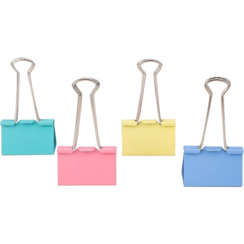 Зажимы для бумаг DELI "RIO", 51 мм, цветные, (12 шт.)