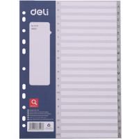 Разделитель пластиковый DELI, A-Z, А4, 20 листов, серый