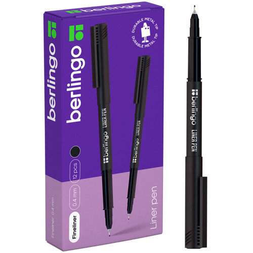 Ручка капиллярная Berlingo "Liner pen" черная, 0,4 мм