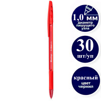Ручка шариковая BERLINGO "Tribase grip orange" 1,0 мм, грип, красная