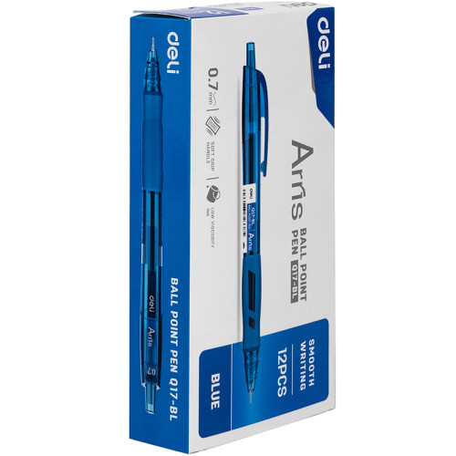 Ручка шариковая DELI "Arrix Q17" автоматическая, 0,7 мм, синяя Ручка шариковая DELI "Arrix Q17" автоматическая, 0,7 мм, синяя