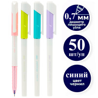 Ручка шариковая DELI "Arrow" Q02636, 0,7 мм, синяя, корпус ассорти