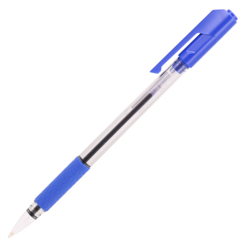 Ручка шариковая DELI "Arrow" Q1730, 1 мм, синяя, грип
