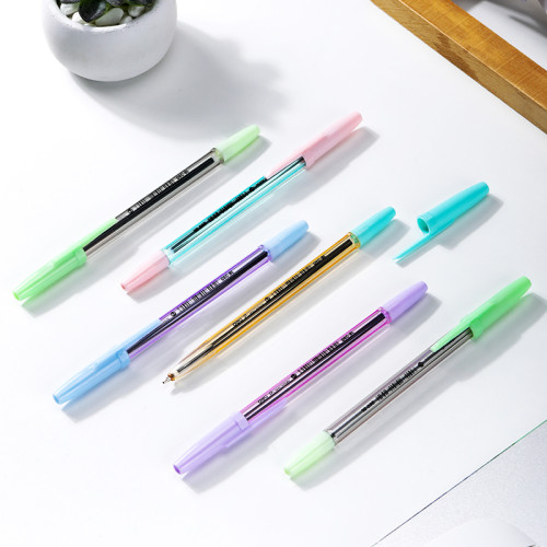 Ручка шариковая DELI "Macaron"Q6C-BL, 0,7 мм, тонированный корпус, синяя