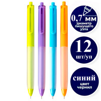 Ручка шариковая DELI "Q51" автоматическая, 0,7 мм, корпус ассорти, синяя, грип