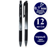 Ручка шариковая DELI "Xtream" автоматическая, 0,7 мм, черная, грип