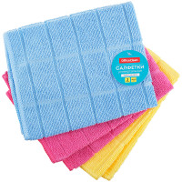 Салфетка из микрофибры OfficeClean "Универсальная", 40х40 см, 3 шт 