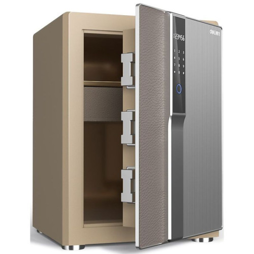 Сейф DELI "4156G" биометрический + электронный замок + ключ + WiFi, 410х360х570 мм, 70,5 кг, бежевый Сейф DELI "4156G" биометрический + электронный замок + ключ + WiFi, 410х360х570 мм, 70,5 кг, бежевый