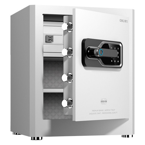 Сейф DELI "AE130" биометрический + электронный замок + ключ, 380х320х450 мм, 21,9 кг, белый Сейф DELI "AE130" биометрический + электронный замок + ключ, 380х320х450 мм, 21,9 кг, белый