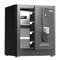 Сейф DELI "AE580-Z" биометрический + электронный замок + ключ, 380х320х450 мм, 21 кг, черный