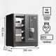 Сейф DELI "AE580-Z" биометрический + электронный замок + ключ, 380х320х450 мм, 21 кг, черный