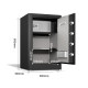 Сейф DELI "AE581-Z" биометрический + электронный замок + ключ, 380х360х600 мм, 26 кг, черный