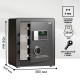 Сейф DELI "AE872-W" электронный замок + ключ, 380х320х450 мм, 21 кг, черный