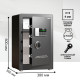 Сейф DELI "AE873" электронный замок + ключ, 380х360х600 мм, 27,5 кг, черный