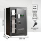 Сейф DELI "AE873" электронный замок + ключ, 380х360х600 мм, 27,5 кг, черный