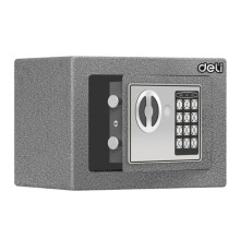 Сейф DELI "ET511" электронный замок + ключ, 170х230х170 мм, 2.82 кг, серый